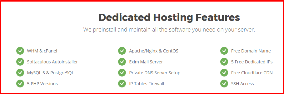 Siteground Dedicated Servers Features